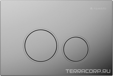 Клавиша двойного смыва для инстал., д/унитаза, (пластик цв.хром),  Aqueduto Circulo CIR0100