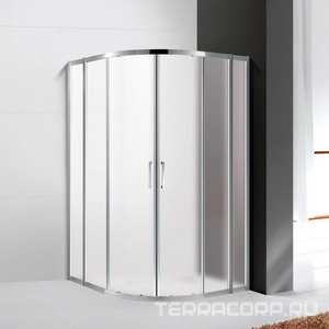 Душевой уголок (980-1005)x(980-1005)х1950 мм, 1/4 круга, (стекло прозр Punto-рифленное 6мм, фурн.цв.хром),  ZZ Cezares Molveno MOLVENO-R-22-80+20-P-Cr