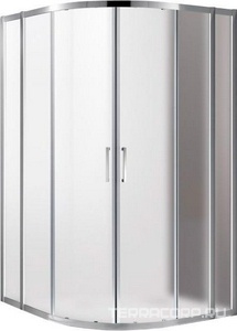 Душевой уголок (980-1005)x(980-1005)х1950 мм, 1/4 круга, (стекло прозр Punto-рифленное 6мм, фурн.цв.хром),  ZZ Cezares Molveno MOLVENO-R-22-80+20-P-Cr