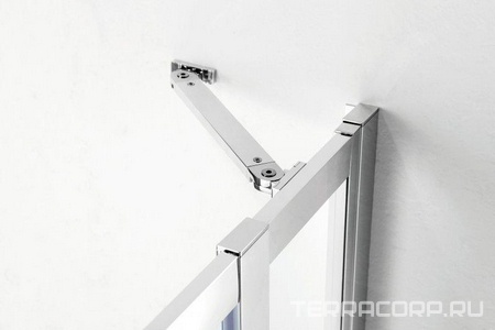 Душевой уголок (980-1005)x(980-1005)х1950 мм, 1/4 круга, (стекло прозр Punto-рифленное 6мм, фурн.цв.хром),  ZZ Cezares Molveno MOLVENO-R-22-80+20-P-Cr