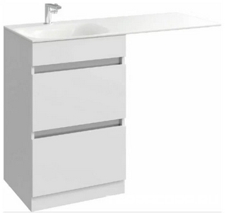 Тумба напольная "" с раковиной " 115 левая" с 2 ящ, FOR01052L, цв. белый, ZZ Aqwella Forma FOR01052L