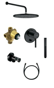 KLUDI  7 в1, набор встройка. без термостата (387163976; 38624N; 6651439-00; 6432587-00; 6054739-00; 3912039-00; 6107139-00) , цв. черный мат ZZ Kludi BOZZ 387363976