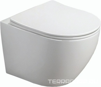 Унитаз подвесной, безободковый с сиденьем микролифт в компл., цв. белый KL ZZ Azario Grado AZ-0046 SP