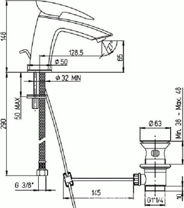 Смеситель для раковины, c д/к, (цв.хром),  XX Paini Spider SRCR211KM
