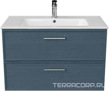 Тумба подвесная "PIANO Classic" -85 см, с 2 выдвижных ящика, БЕЗ раковины, цв. ясень синий матовый Kerama Marazzi Piano Classic PIA.CL.85\BLU.M