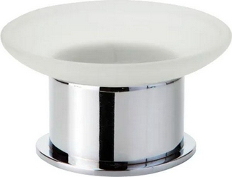 Мыльница настольная 115x135x55 мм, (цв. хром / матовое стекло), Omega ZZ