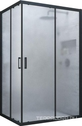 Душевое ограждение ZA-F NOVO, 100x120x210 см,  профиль черный матовый , стекло сатин ZZ