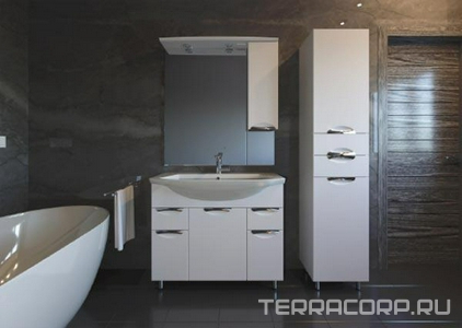 Пенал напольный "", правый, цвет белый ZZ ASB-Mebel Мессина 352977