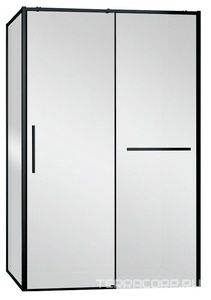 Душевой уголок 1500х900хh2000мм, прямоуг., правый/левый, (стекло прозрачное 6мм Easy Clean, фурн.цв.черный),  ZZ Vincea Slim Soft VSR-1SS9015CLB