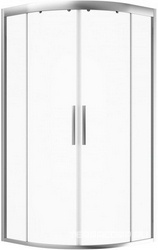 Душевое ограждение Like Twin Slide 90x90х190 см, раздвижная дверь, проф.матов.хром, стекло прозрачное, БЕЗ поддона ZZ