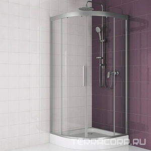 Душевое ограждение  Twin Slide  90x90х190 см, раздвижная дверь, проф.матов.хром, стекло прозрачное, БЕЗ поддона ZZ AMPM Like W80G-301-090MT