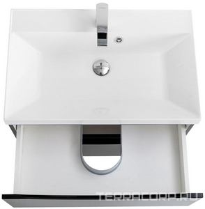 База под раковину подвесная с двумя выкатными ящиками, 600х450х500мм, (цв.Nero Lucido),  ZZ BelBagno Marino MARINO-600-2C-SO-NL