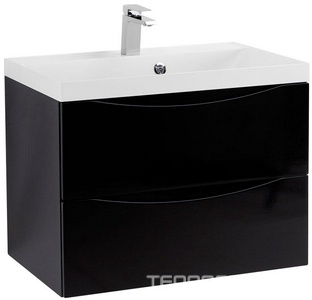 База под раковину подвесная с двумя выкатными ящиками, 600х450х500мм, (цв.Nero Lucido),  ZZ BelBagno Marino MARINO-600-2C-SO-NL