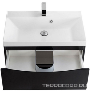 База под раковину подвесная с двумя выкатными ящиками, 600х450х500мм, (цв.Nero Lucido),  ZZ BelBagno Marino MARINO-600-2C-SO-NL