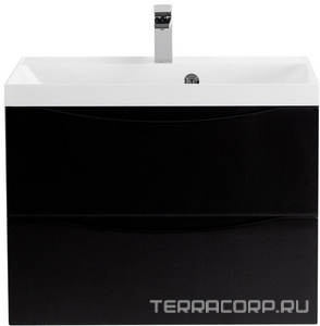 База под раковину подвесная с двумя выкатными ящиками, 600х450х500мм, (цв.Nero Lucido),  ZZ BelBagno Marino MARINO-600-2C-SO-NL