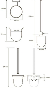 Ерш настенный, щетка черная, (цв. матовое золото),  ZZ Bemeta Sablo 160113017