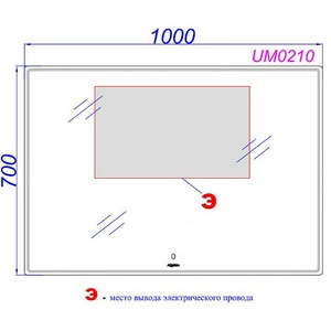 Зеркало 700х1000х30 мм со светодиодной подсветкой, сенсорным выключателем и регулятором освещенности ZZ Aqwella Универсал UM0210