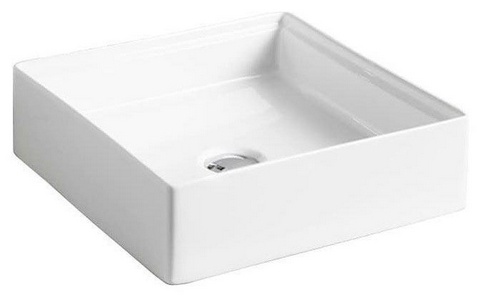 Раковина накладная на столешницу, квадратн., 380х380хh115мм, без отв.д/смесит., без перелива, (цв.белый),  ZZ ArtСeram Scalino SCL001 01; 00