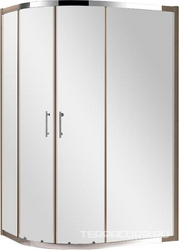 Душ.уголок 1200х100хh1900мм,R550,ассиметричный, 2 раздвижн.двери с 2 непод.сегм, Правый/Левый, вход 520мм,(стекл.прозрачн.6мм,фурнит.цв.хром), Eco ZZ