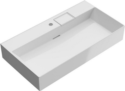 Раковина мебельная/подвесная 90 см, для тумбы "LOGICA", со скрытым сливом-переливом, цвет белый Kerama Marazzi  LO.wb.90.1