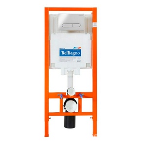 Комплект: унитаз подвесной безободковый, сиденье с микролифтом, инсталляция для подв.унитаза, крепёж, клавиша смыва цв.белый,  ZZ BelBagno Loto BB070CHR/SC/BB002-80/BB018-GV-BIANCO