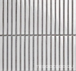 Мозаика Porcelain Mosaic Strip Mosaic 1.5х14.5 Y15FW10 Светло серый глянцевый 29.4х31.3 Серый 