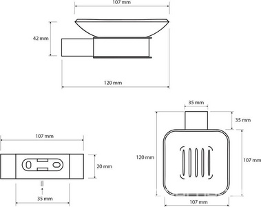 Мыльница настольная, (цв. хром / матовое стекло),  ZZ Bemeta Via 135008022