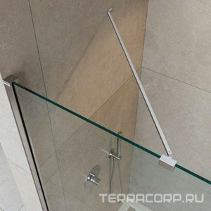 Душевая перегородка 1000хh1950мм, правая/левая, (стекло прозрачное 8мм, кронштейн, фурнит. цв.хром),  ZZ Cezares Liberta LIBERTA-L-1-TB-100-C-Cr