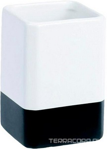 Стакан Fixen FX-230-3, монтаж настольный, керамика, цв. белый/черный ZZ Fixsen Text FX-230-3