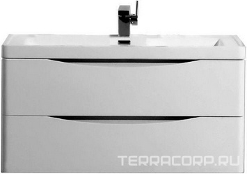 База под раковину подвесная с двумя выкатными ящиками, 900х480хh450мм, без раковины, (цв.Bianco Lucido), Ancona ZZ