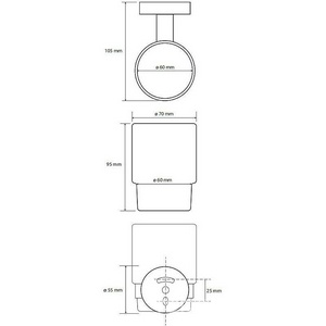 Стакан настенный,  (цв.медное матовое золото/стекло мат.),  ZZ Bemeta Amber 155110012