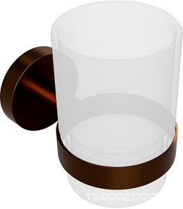 Стакан настенный,  (цв.медное матовое золото/стекло мат.),  ZZ Bemeta Amber 155110012