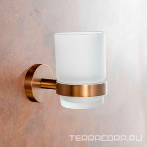 Стакан настенный,  (цв.медное матовое золото/стекло мат.),  ZZ Bemeta Amber 155110012
