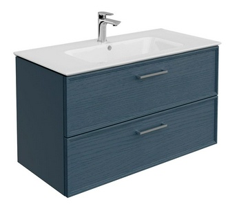 Тумба подвесная "PIANO Classic" -95 см, с 2 выдвижных ящика, БЕЗ раковины, цв. ясень синий матовый Kerama Marazzi Piano Classic PIA.CL.95\BLU.M