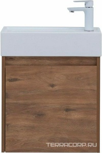 Тумба подвесная 50 см, 1 дверца, без раковины арт.182338, цв.дуб рустикальный (дерево) Aquanet Nova Lite 298855