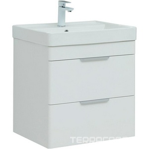 Тумба подвесная 60 см, 2 ящика, без раковины  (301803), цв. белый Aquanet Ирис 310144