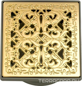 Трап душевой, 112х112мм., с гидрозатвором и декоративн. решеткой, (цв.золото), Migliore ZZ Migliore Универсал 24891