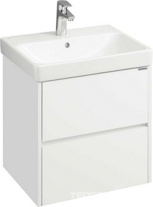 Тумба подвесная 55 см, 2 выдвижных ящика, БЕЗ раковины, цв. белый, ZZ Aquaton Сканди 1A251701SD010