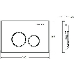 Кнопка двойного смыва, пневм., для инсталляции д/унитаза, (пластик цв.белый, кольца кнопок цв.хром),  ZZ Allen Brau Priority 9.20001.20