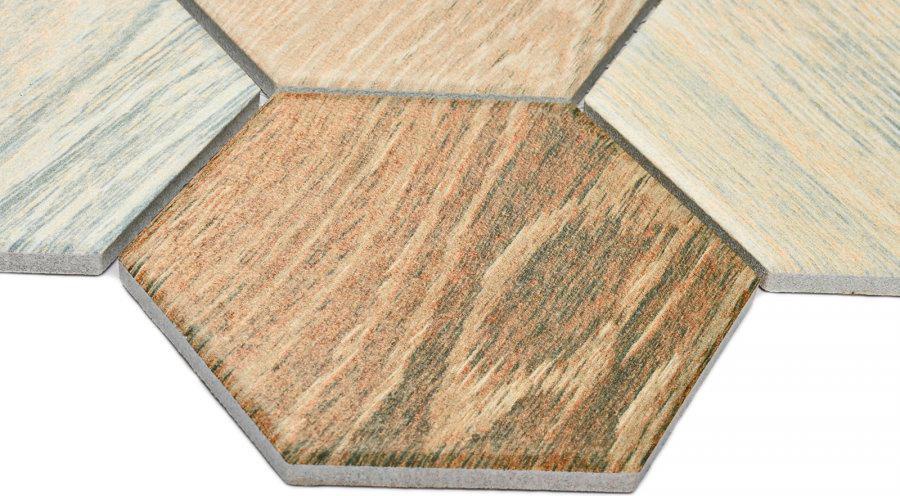 Мозаика Bonaparte Мозаика керамогранитная Wood comb (95x110x6) 29,5x25,6 Комбинированный, фото 4