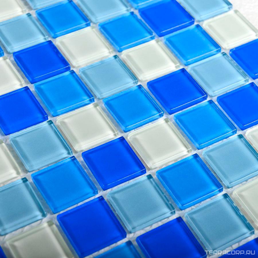 Мозаика Bonaparte Мозаика стеклянная Blue wave-3 (25x25x4) 30x30 Комбинированный, фото 5
