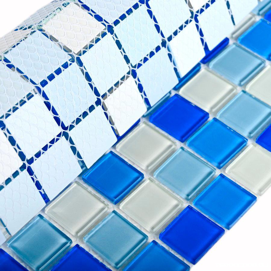 Мозаика Bonaparte Мозаика стеклянная Blue wave-3 (25x25x4) 30x30 Комбинированный, фото 6