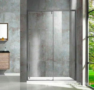 Дверь для душа, в нишу 1200хh1950мм, раздвижн., 1 дверь, 1 неподв.секц, правая/левая, (стек.прозр. 8мм Easy Clean, фурн.цв.вороненая сталь),  ZZ Vincea Lugano VDS-1L120CLGM-1
