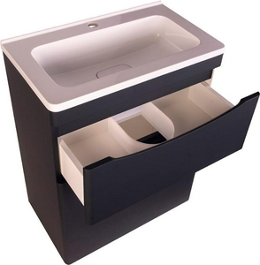 Тумба напольная для комплекта Style Line  Мини 60 Люкс Plus, БЕЗ раковины арт. СС-00002295, ножки в компл. цв. черный, ZZ Style Line Бергамо СС-00002308