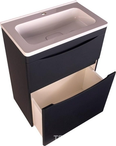 Тумба напольная для комплекта Style Line  Мини 60 Люкс Plus, БЕЗ раковины арт. СС-00002295, ножки в компл. цв. черный, ZZ Style Line Бергамо СС-00002308