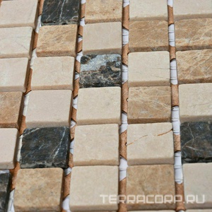 Мозаика Bonaparte Мозаика из натурального камня Turin-15 slim (Matt) (15x15x4) 30,5x30,5 Комбинированный 