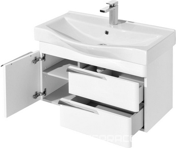 Тумба подвесная 80 см, без раковины "", цв.белый Aquaton Беверли 1A235501BV010