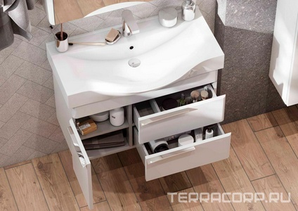 Тумба подвесная 80 см, без раковины "", цв.белый Aquaton Беверли 1A235501BV010