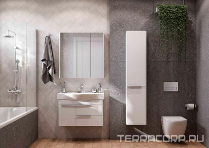 Тумба подвесная 80 см, без раковины "", цв.белый Aquaton Беверли 1A235501BV010