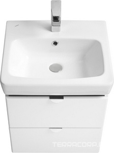 Тумба подвесная "" 60 см, цвет белый/серый кашемир, без раковины Нео 1WH302186 Aquaton Скай 1A238201SY010